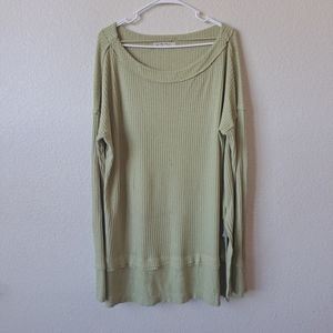We The Free North Shore Thermal Waffle Knit Oversized Green Size Medium